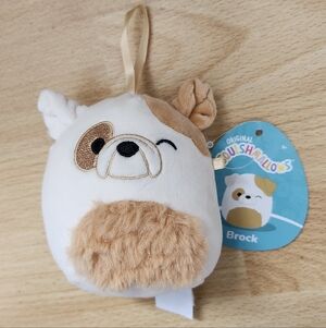 5" Squishmallows Brock The Bulldog Ornament NWT Plush Stuffed Animal Toy